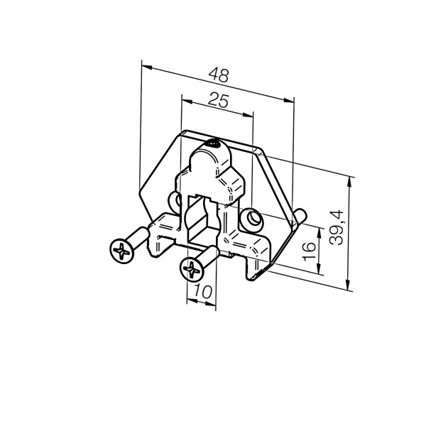 Adapterplatte 23 374.6801 | Vorbauelement 10x16 mm