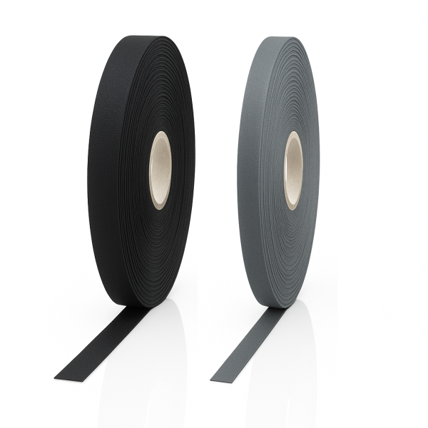 Texband Meterware 6 & 8 mm – Jalousieband Grau & Schwarz