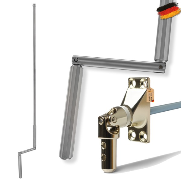 Kurbelstange & Gelenklager Eloxiert | 45°/90°, 120/150 cm