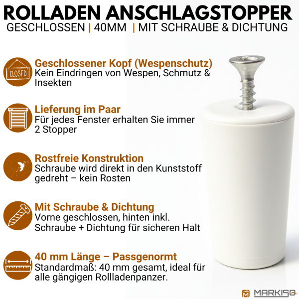 Rolladenstopper - geschlossen & gerade