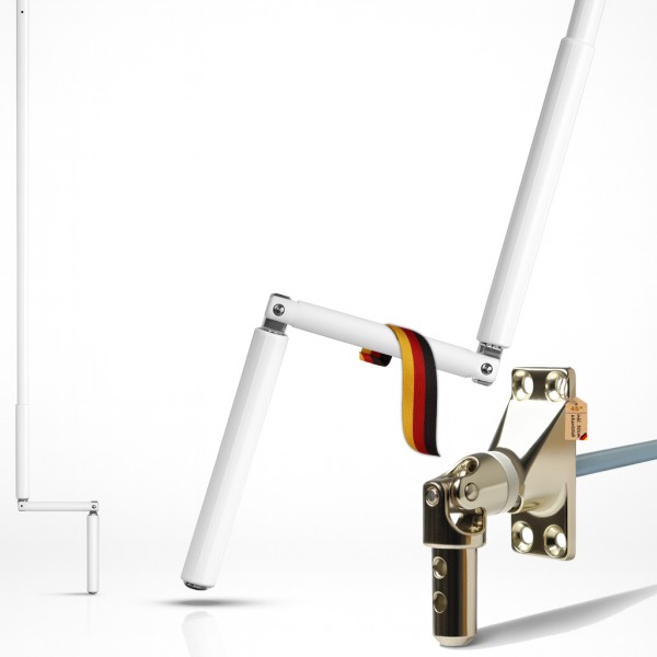 Rolladen Kurbelstange mit Gelenklager, Weiß 120/150 cm