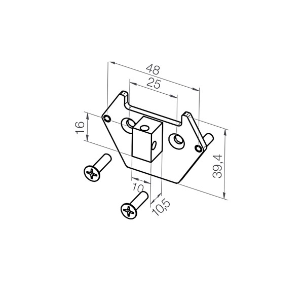 Adapterplatte 23 374.1401 | 10x16x10,5 mm