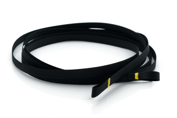 Texband Jalousieband Schwarz 8x0,34 mm | beidseitige Schlaufe